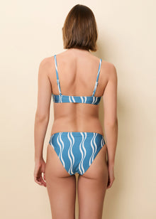 Rachel Bikini Top French Blue Wavy Stripe - Solid & Striped