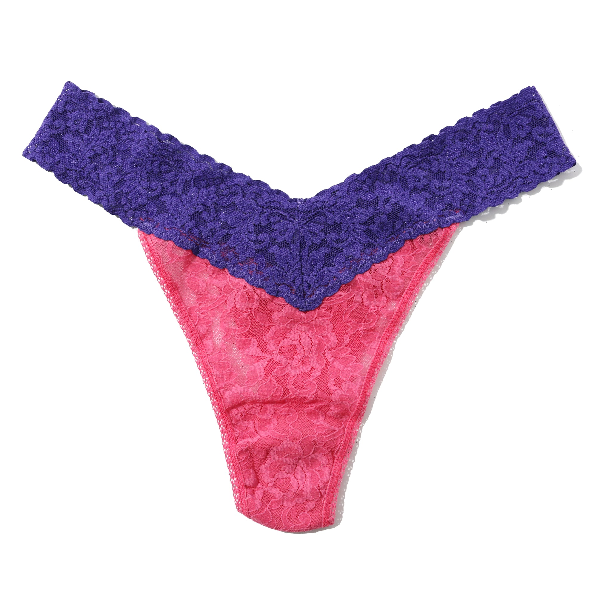 Signature Lace Original Rise Thong | Sugar Rush Pink/Wild Violet