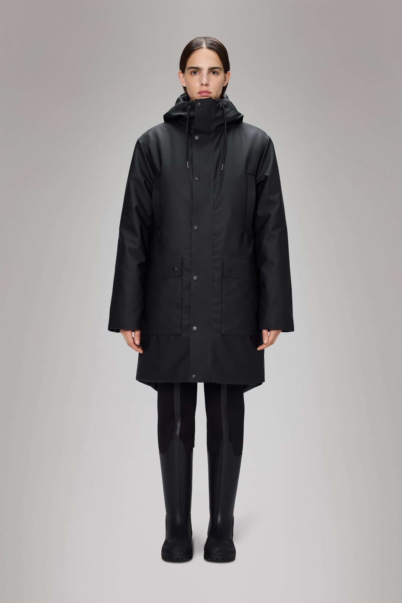 Rains Nome Long Parka Black Jacket