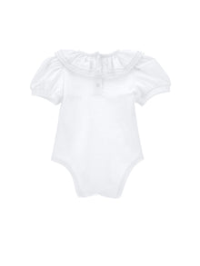 Girls | Scalloped Collar Shirt Body | White