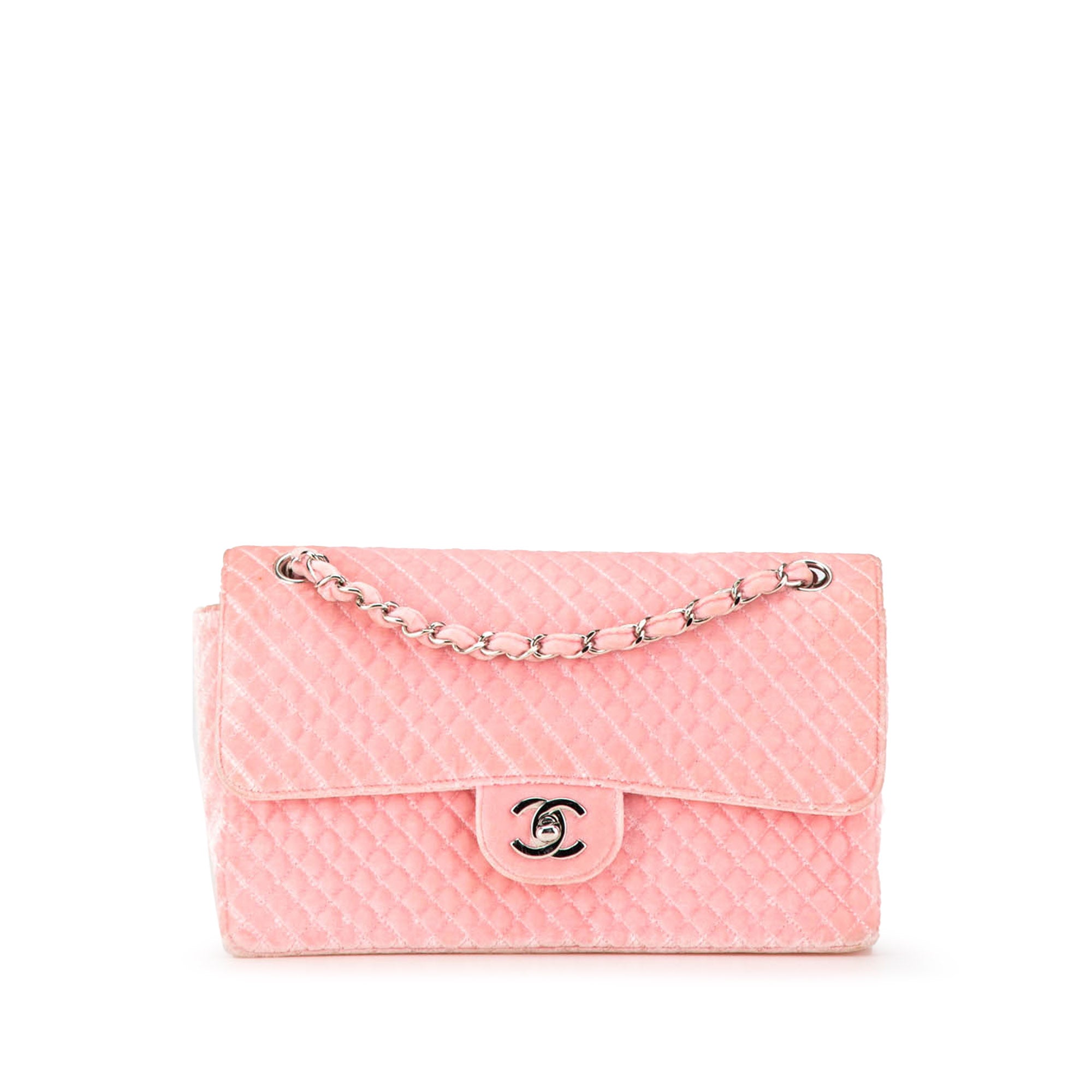 Chanel | Pre-Owned Medium Micro Quilted Velvet CC Flap | Pink