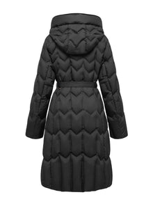 Quilted Long Coat | Black