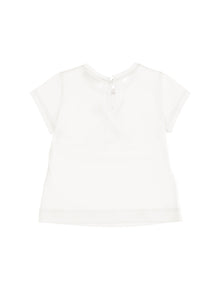 Girls | Cotton T-Shirt With Bow | Cream