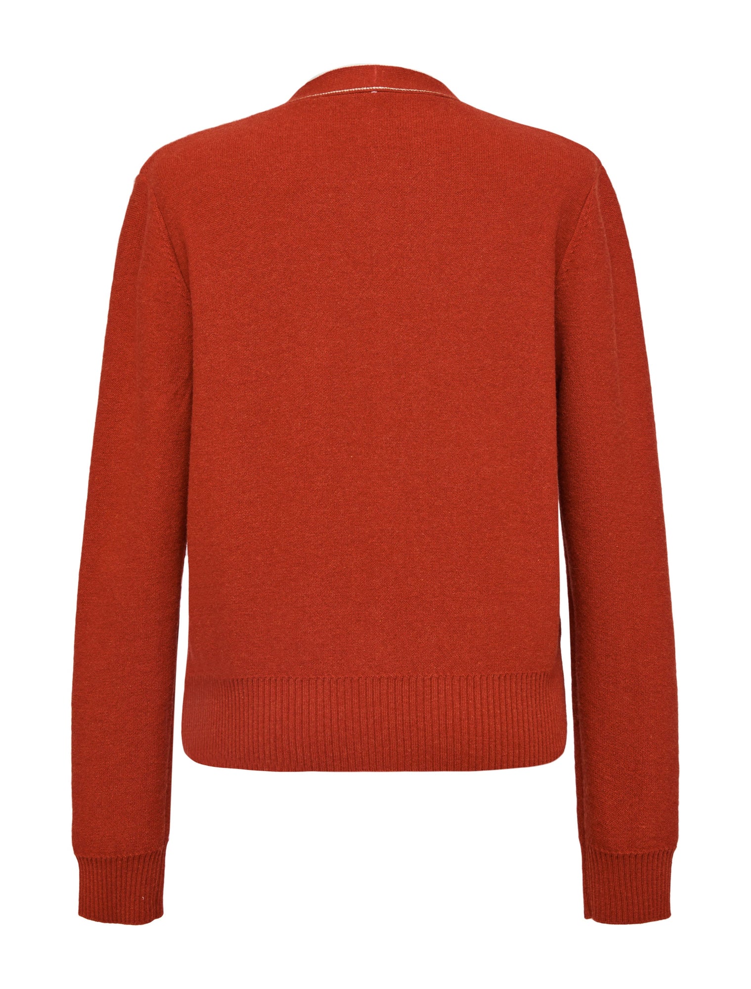 Contrast Knit Cardigan | Orange