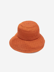 Chinese Style Silk Embroidered Bucket Hat | Rust