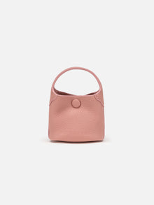 Leather Earphone Case Magnetic Snap Mini Bag Charm | Pink