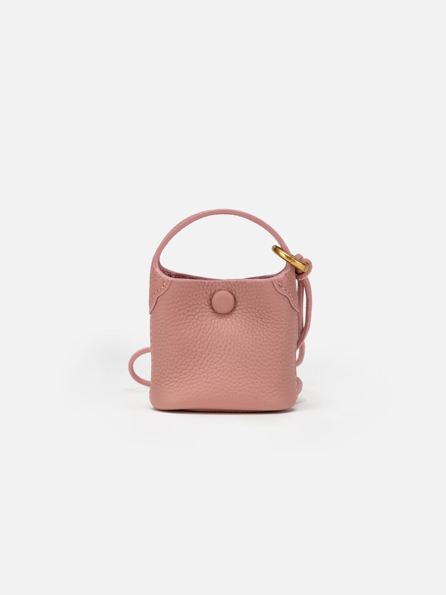 Leather Earphone Case Magnetic Snap Mini Bag Charm | Pink