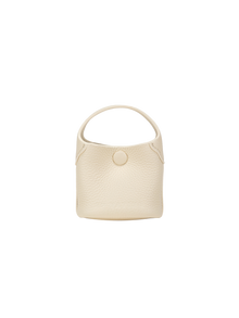 Leather Earphone Case Magnetic Snap Mini Bag Charm | White