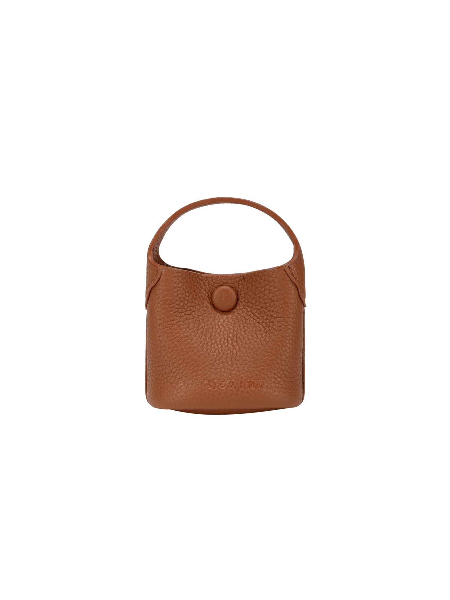 Leather Earphone Case Magnetic Snap Mini Bag Charm | Brown