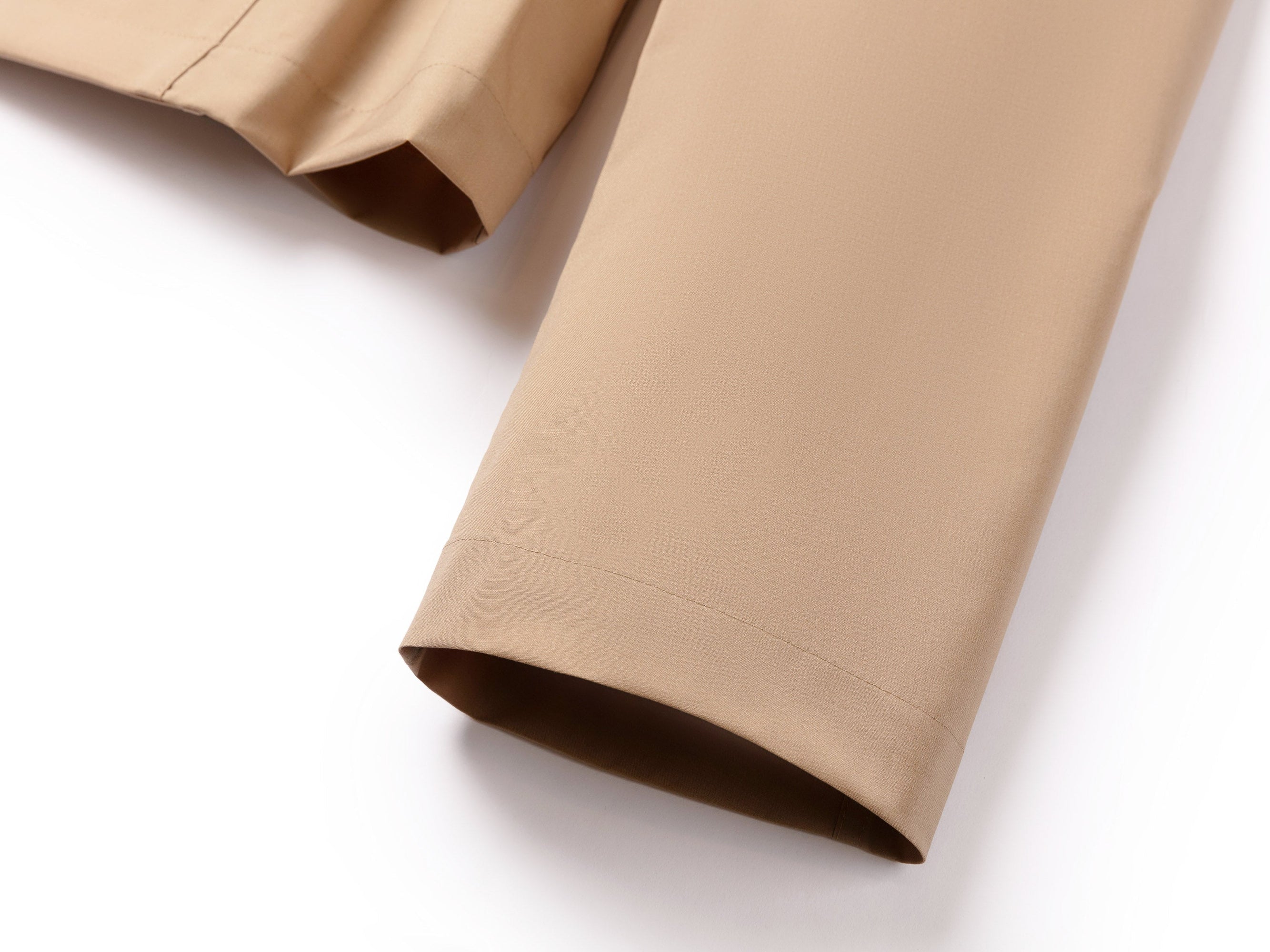 Wool-Silk Blend Cinched Waist Coat | Khaki