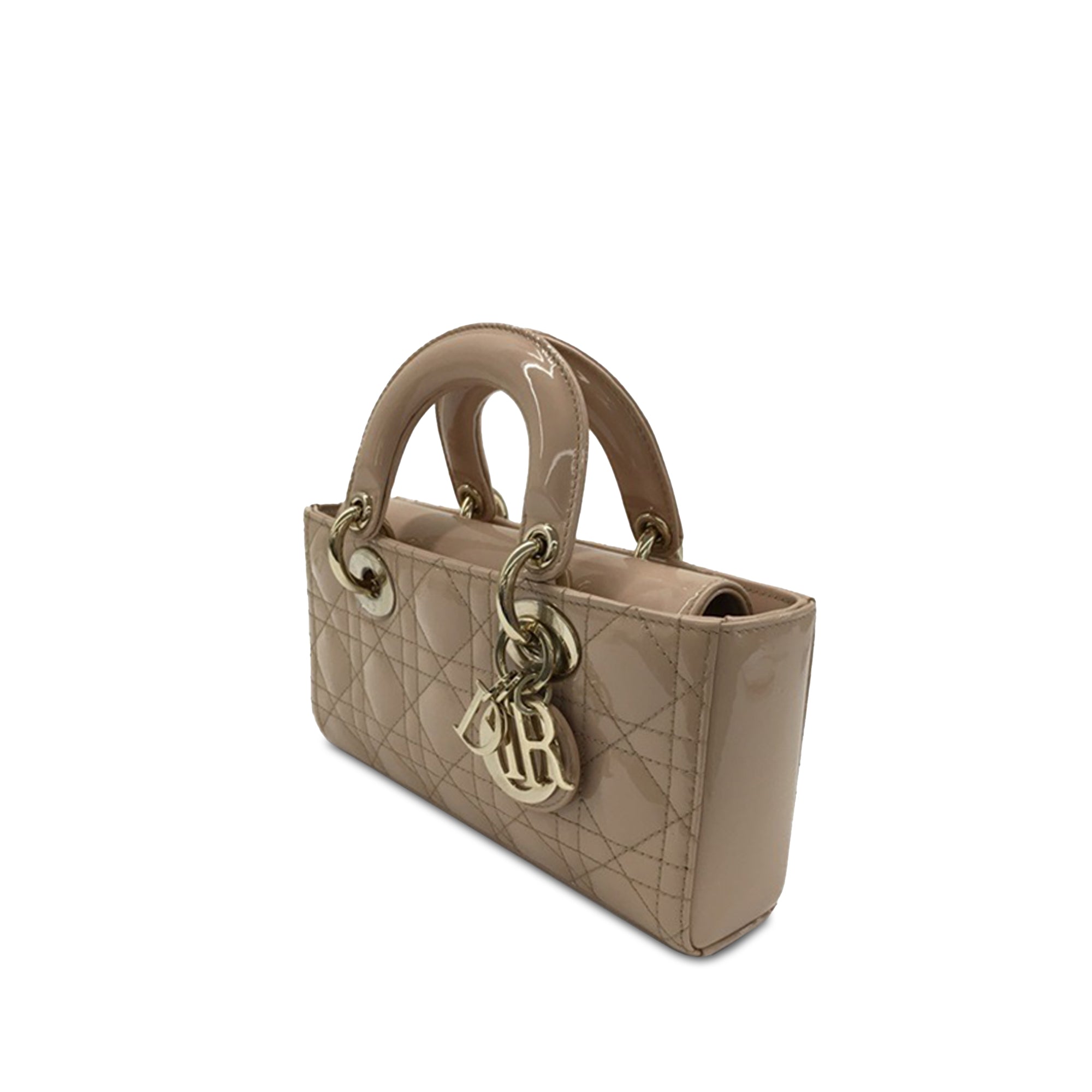 Dior | Pre-Owned Small Patent Cannage Lady D-Joy | Brown/Beige