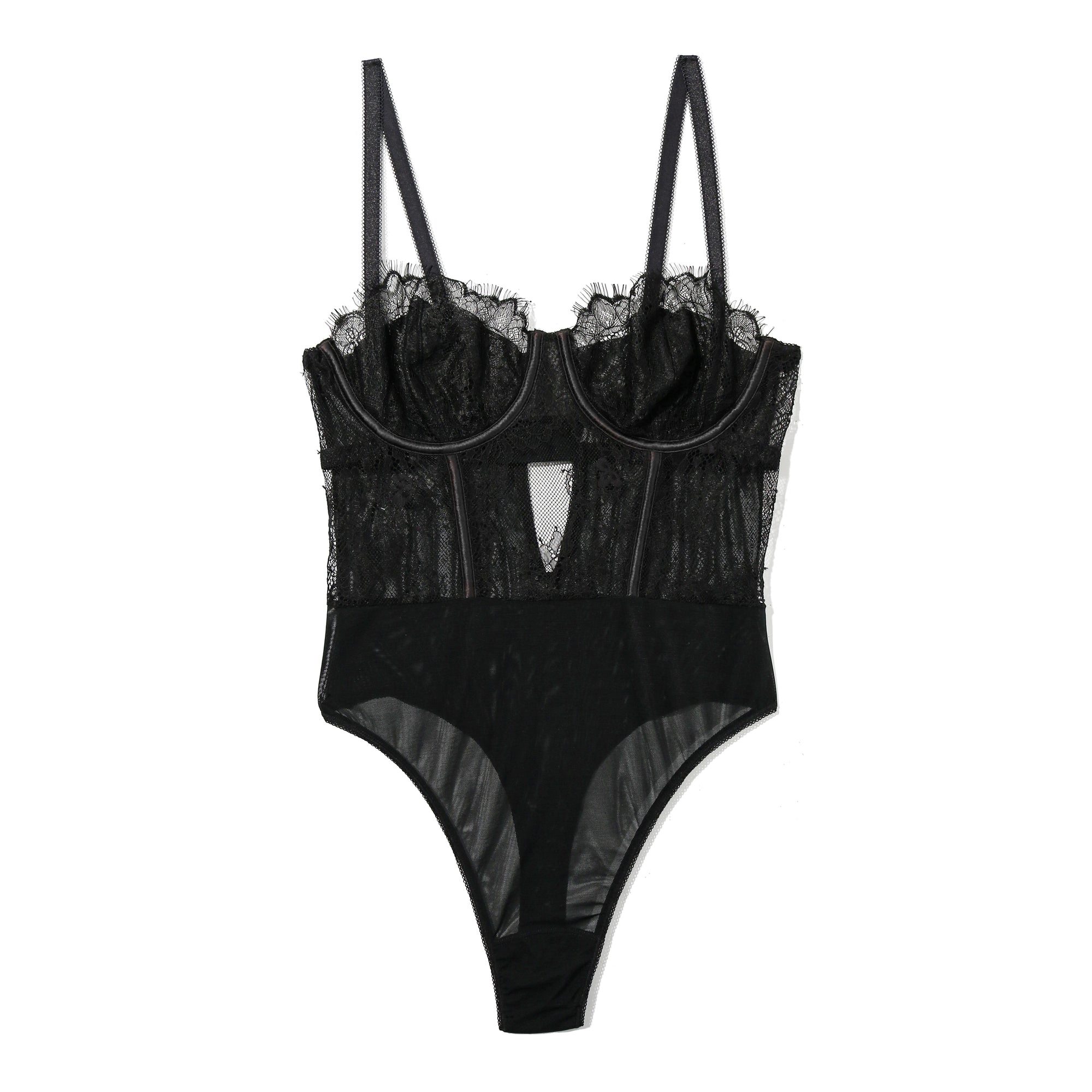Sheer Seduction Bodysuit | Black