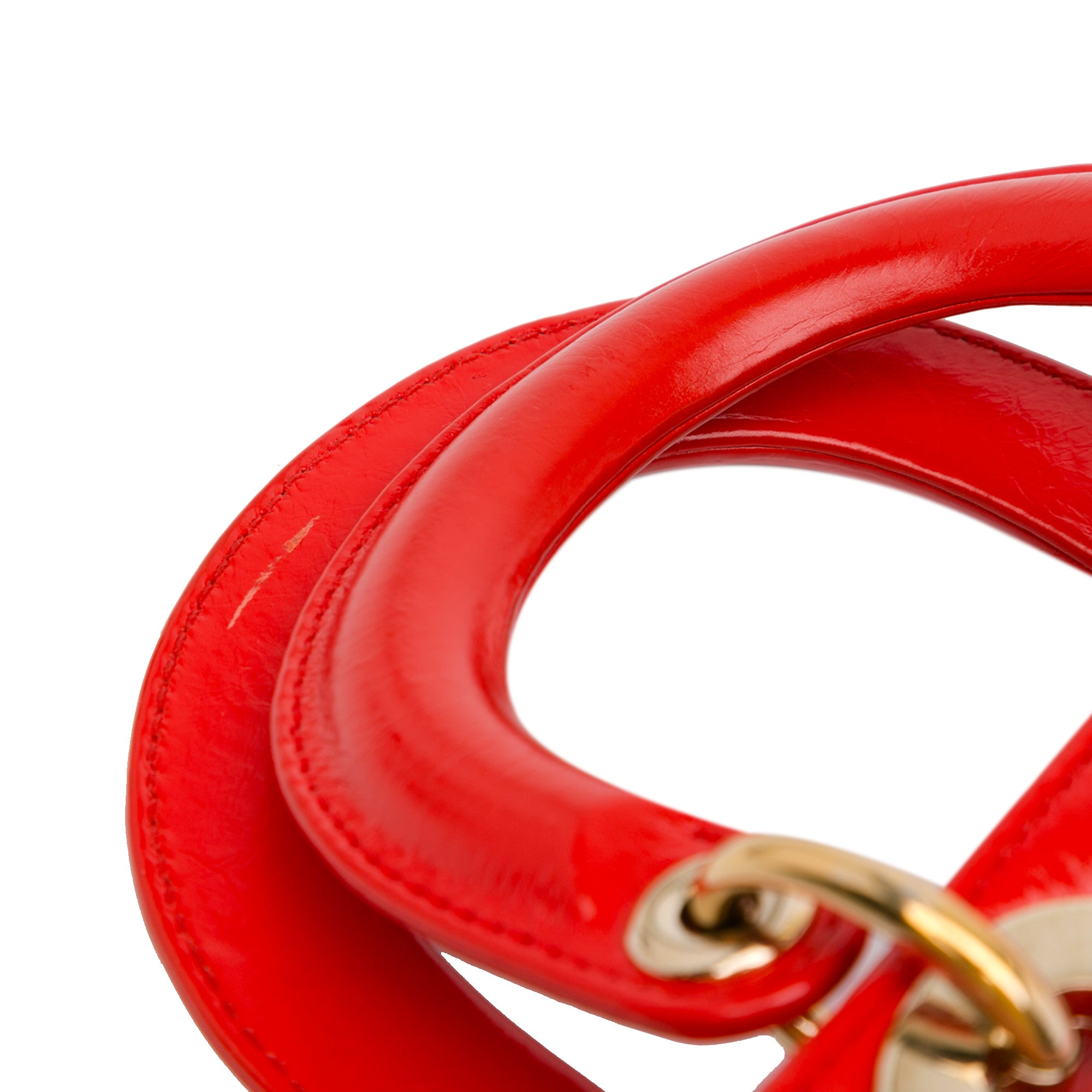 Dior | Pre-Owned Mini Calfskin Sequin Embellished Lady - II | Red