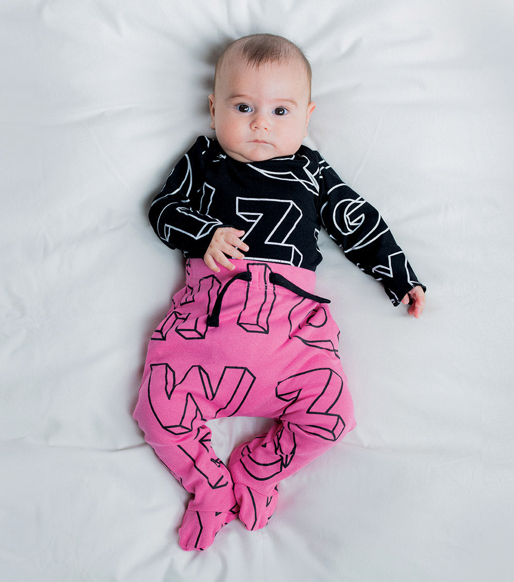 Newborn | A-Z Footed Baggy Pants | Black
