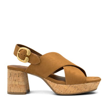 Pura Sandal Platform | Tan Faux Suede (Cork Heel)