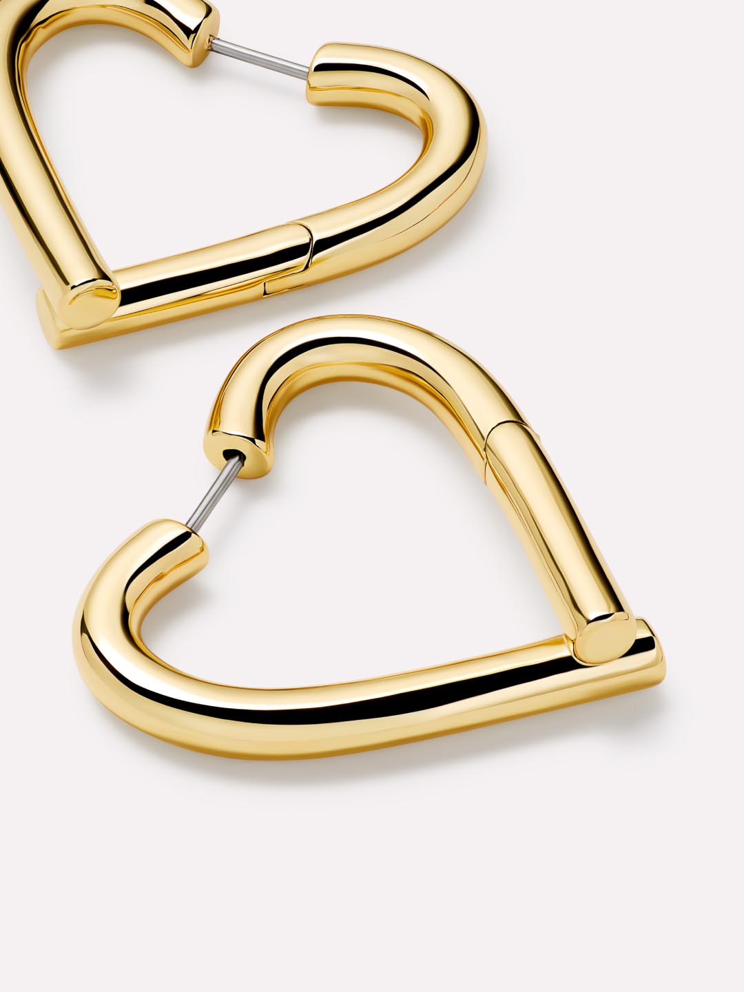 14K Gold Plated Open Hearts Love Valentines Day Statement Hoop Earrings For Women Ana Luisa Keilan Large