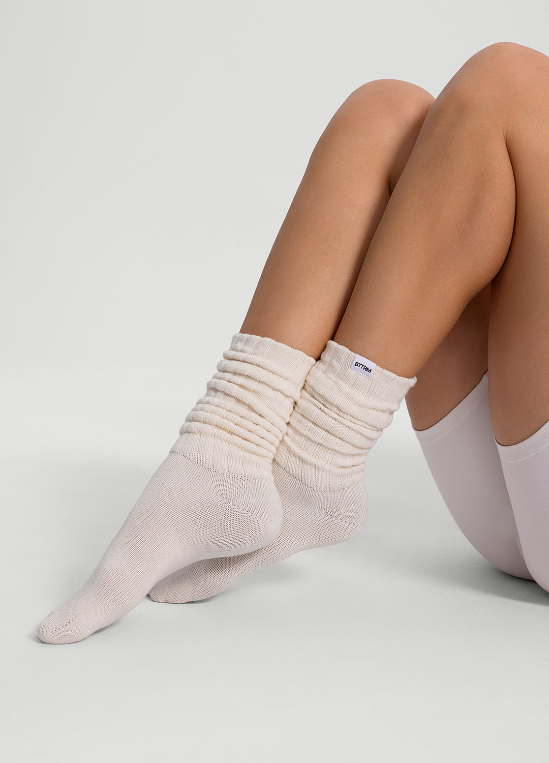 Unisex Cotton Slouch Socks | White
