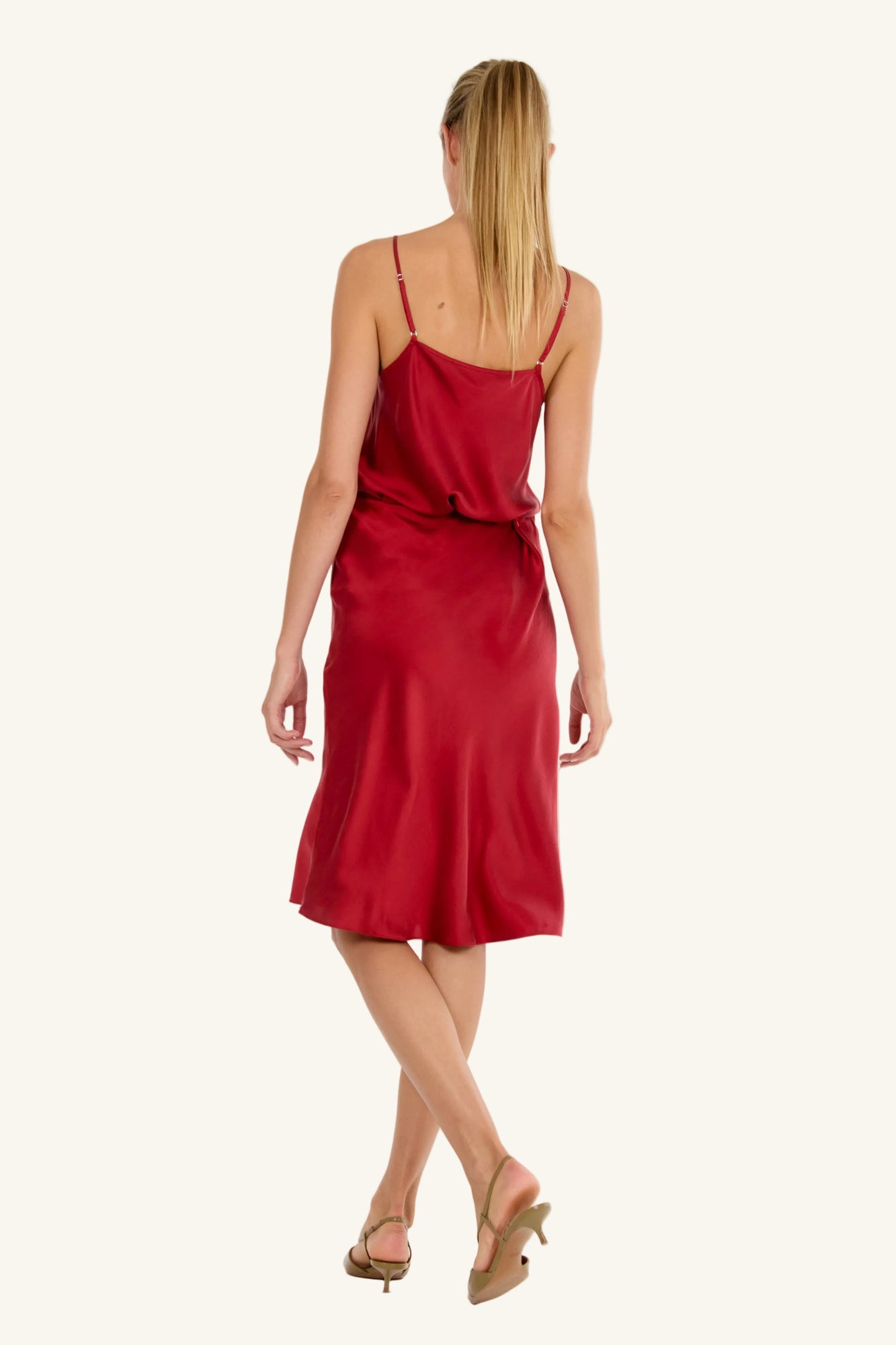 Lainey Midi Skirt | Orange Red