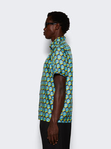 Men | Botter | Classic Short Sleeve Shirt | Blue Fish Silk