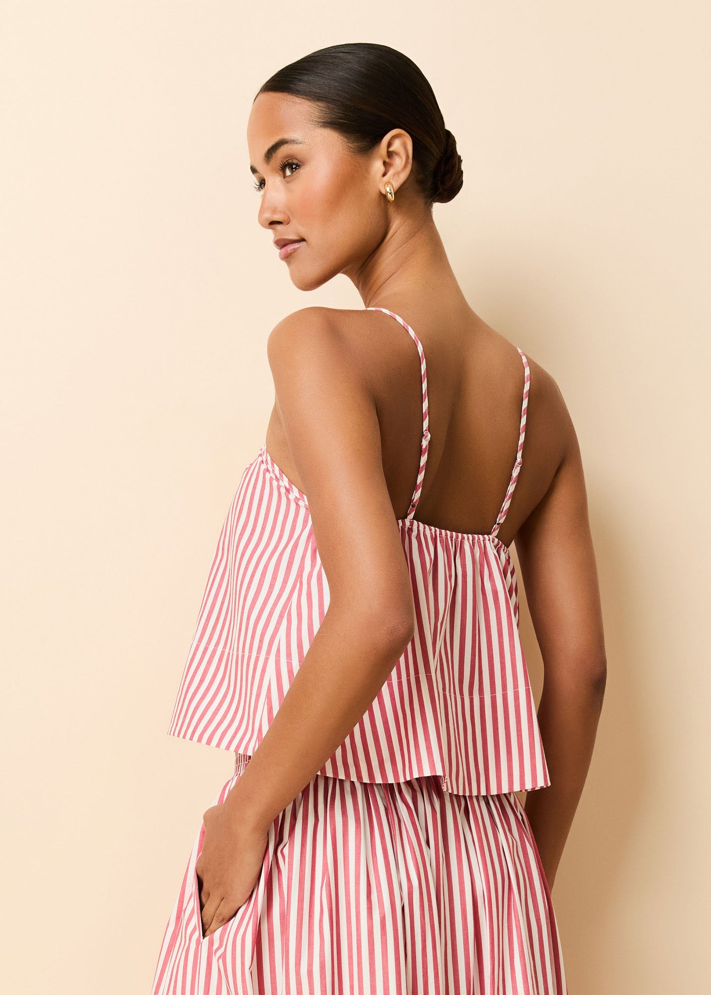 Maayan Top Washed Red / Optic White Stripe - Solid & Striped