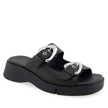 Faith Sandal Flatform | Black Faux Calf