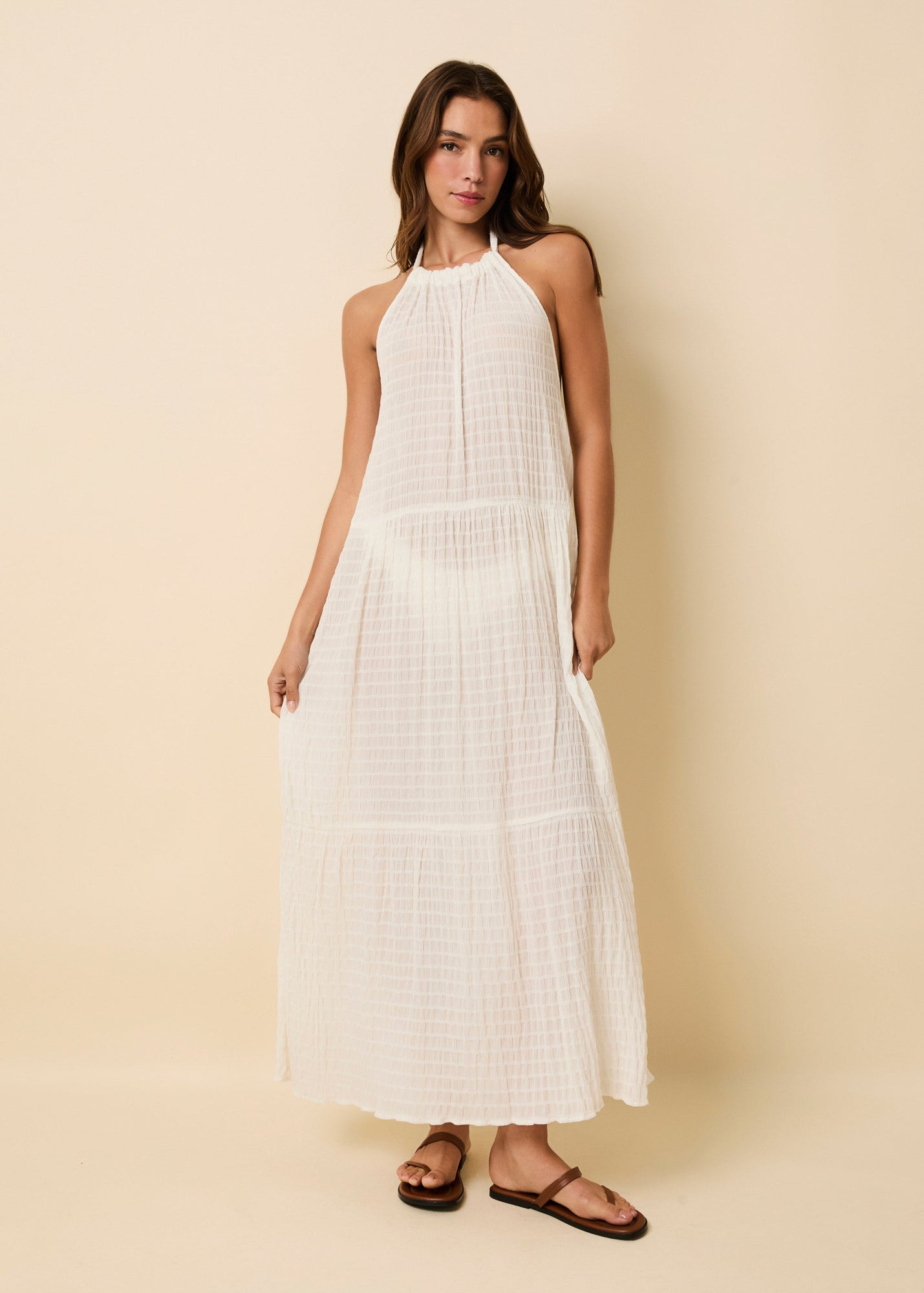 Womens | Kai Dress Smocked | Optic White