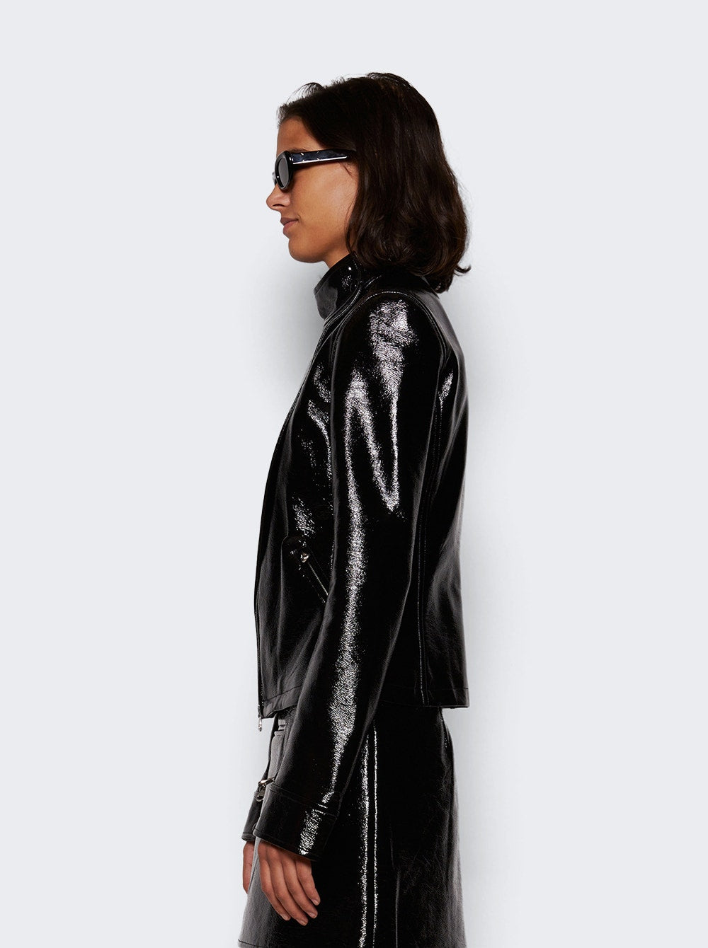 Women | Courrèges | Motorcycle Vinyl Jacket Black