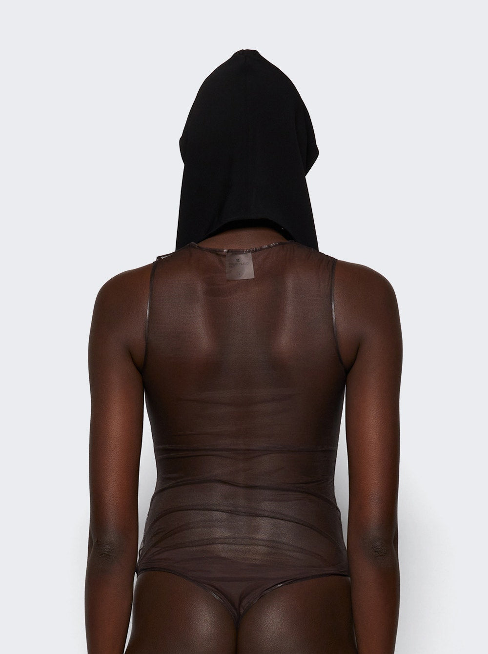 Women | Courrèges | Frame Illusion Hooded Bodysuit & Chocolate & Black