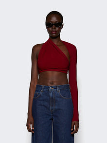 Women | Courrèges | Slash Crepe Jersey Top | Grenat