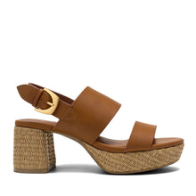 Daily Sandal Block Heel | Tan Faux Burnished Calf