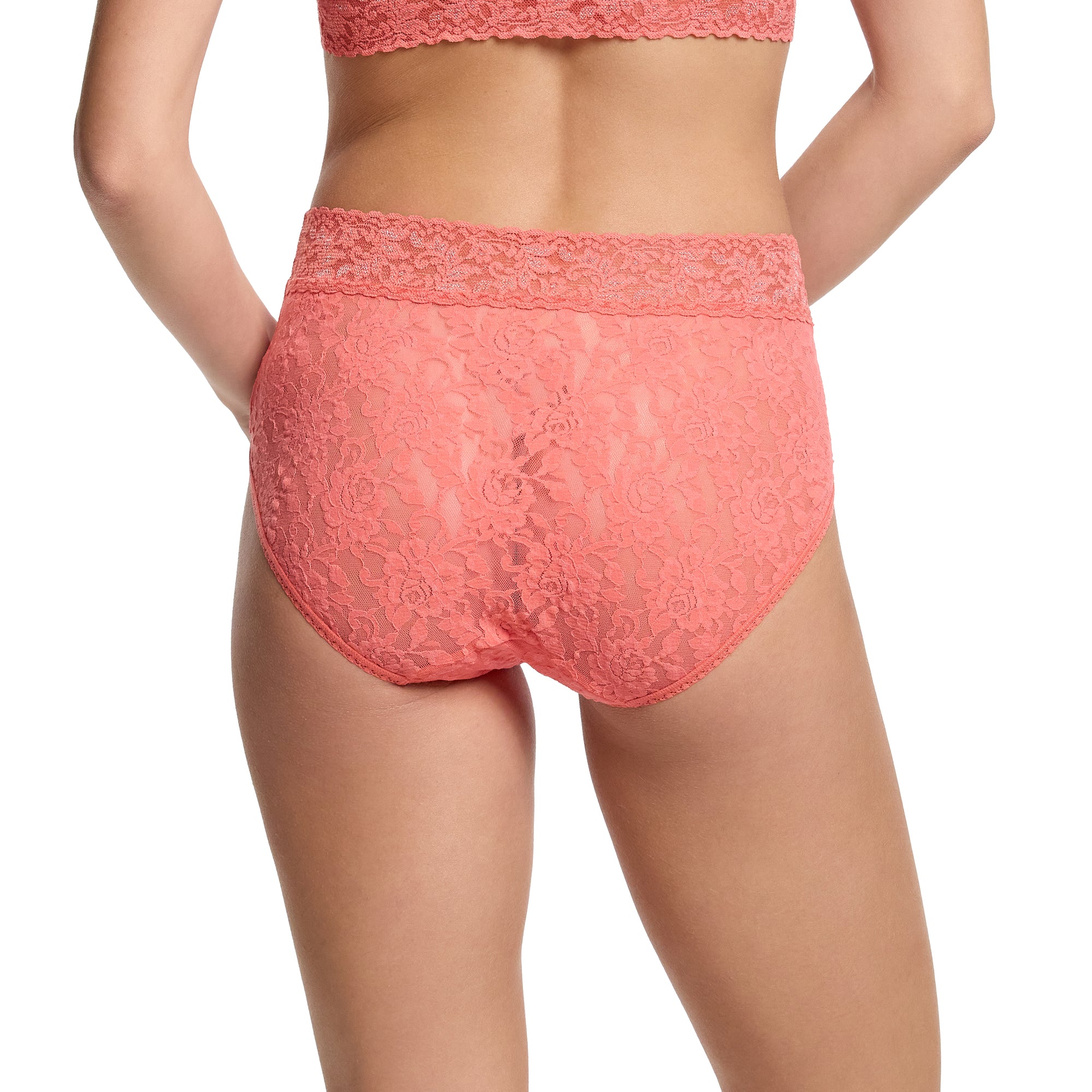 Signature Lace French Brief | Courageous Coral