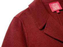 double-breasted wool coat | Wine Red