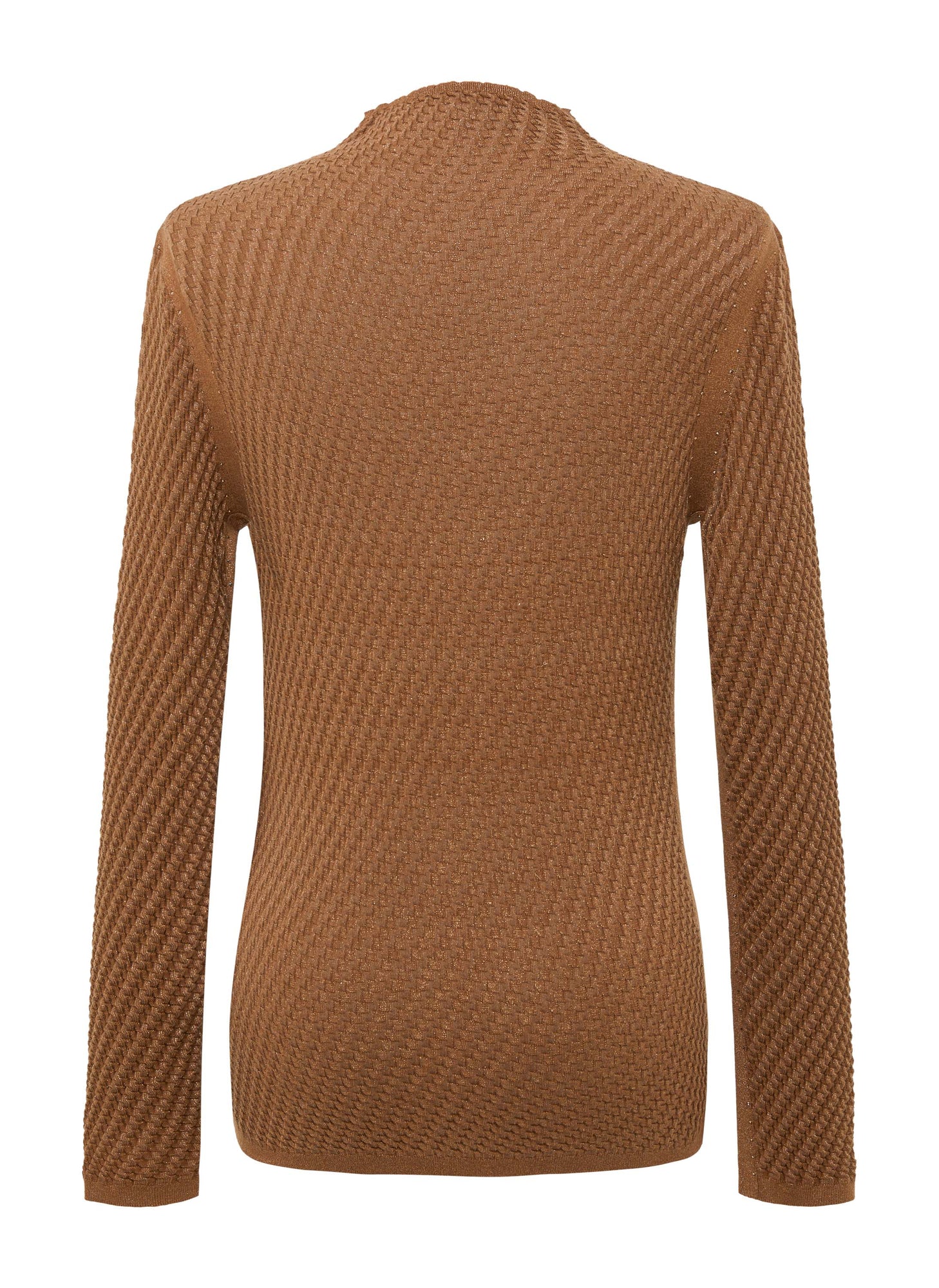 Long Sleeve Turtleneck Knit Top | Brown