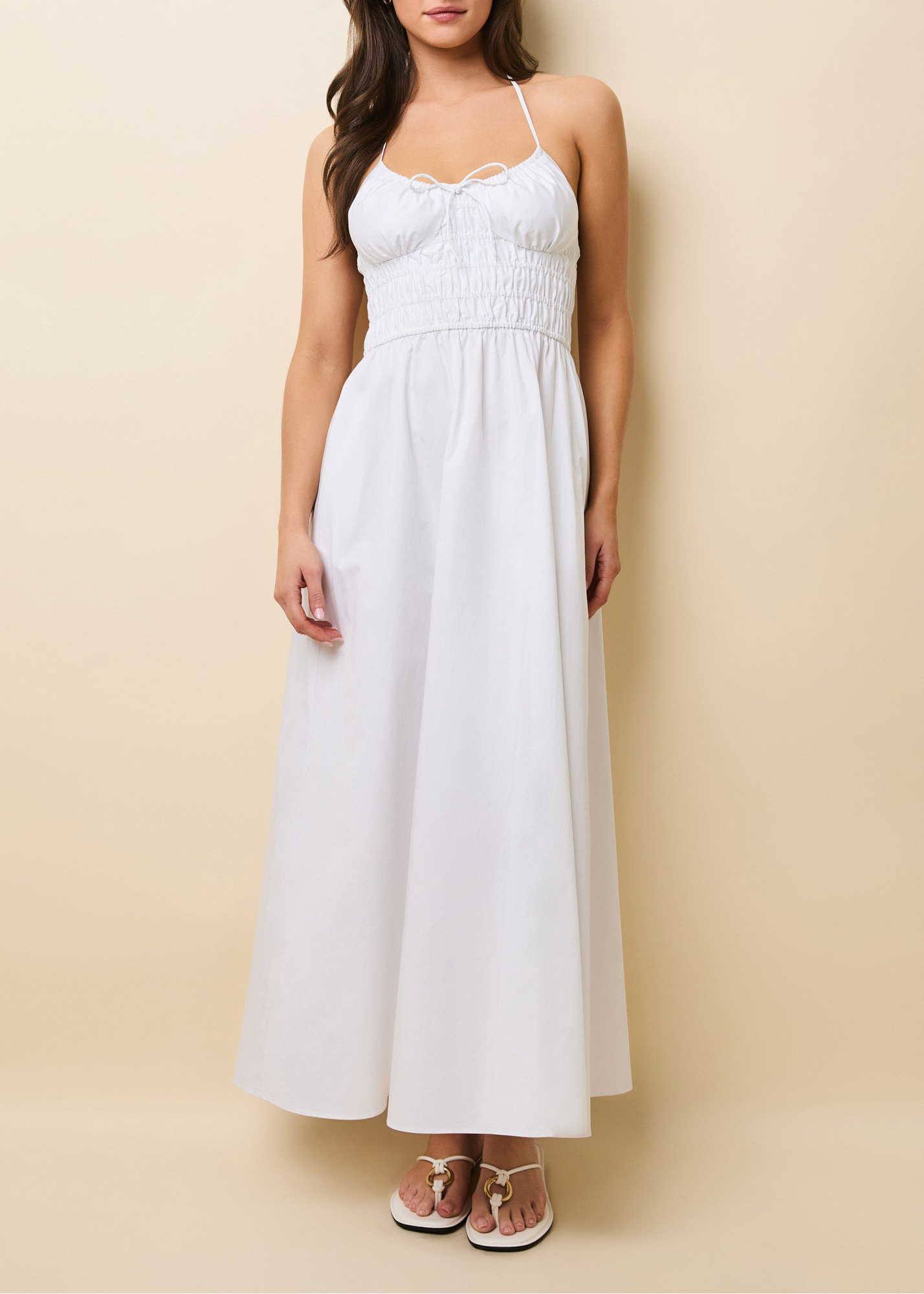 Womens | Lolita Halter Dress Poplin | Optic White