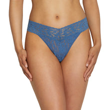 Signature Lace Original Rise Thong | Storm Cloud Blue