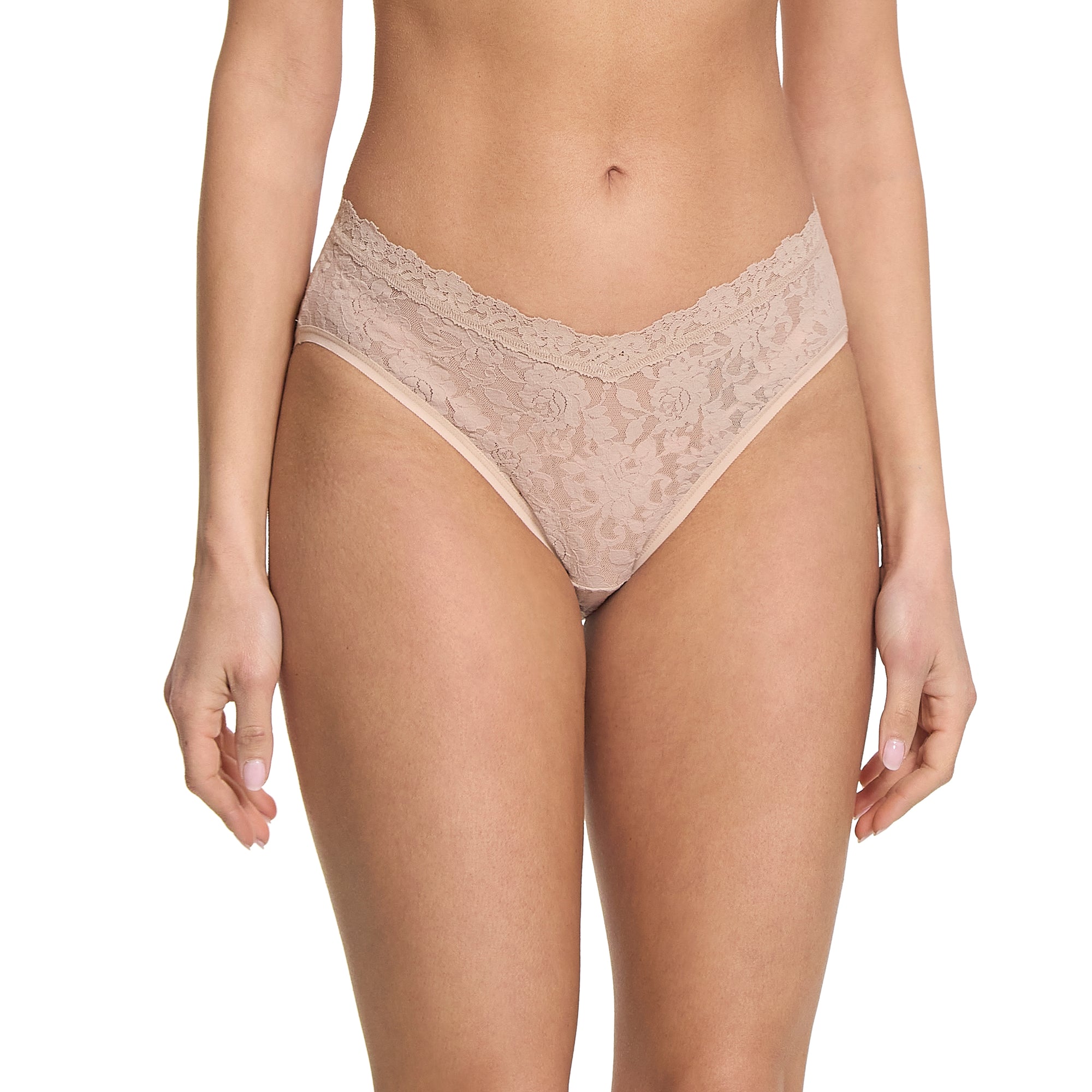 Signature Lace V-Front Brief | Chai