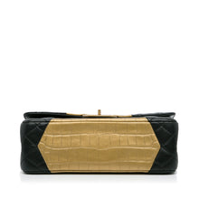 Chanel | Pre-Owned Medium Croc Embossed Lambskin 2.55 Reissue Double Flap Bag | Black/Gold