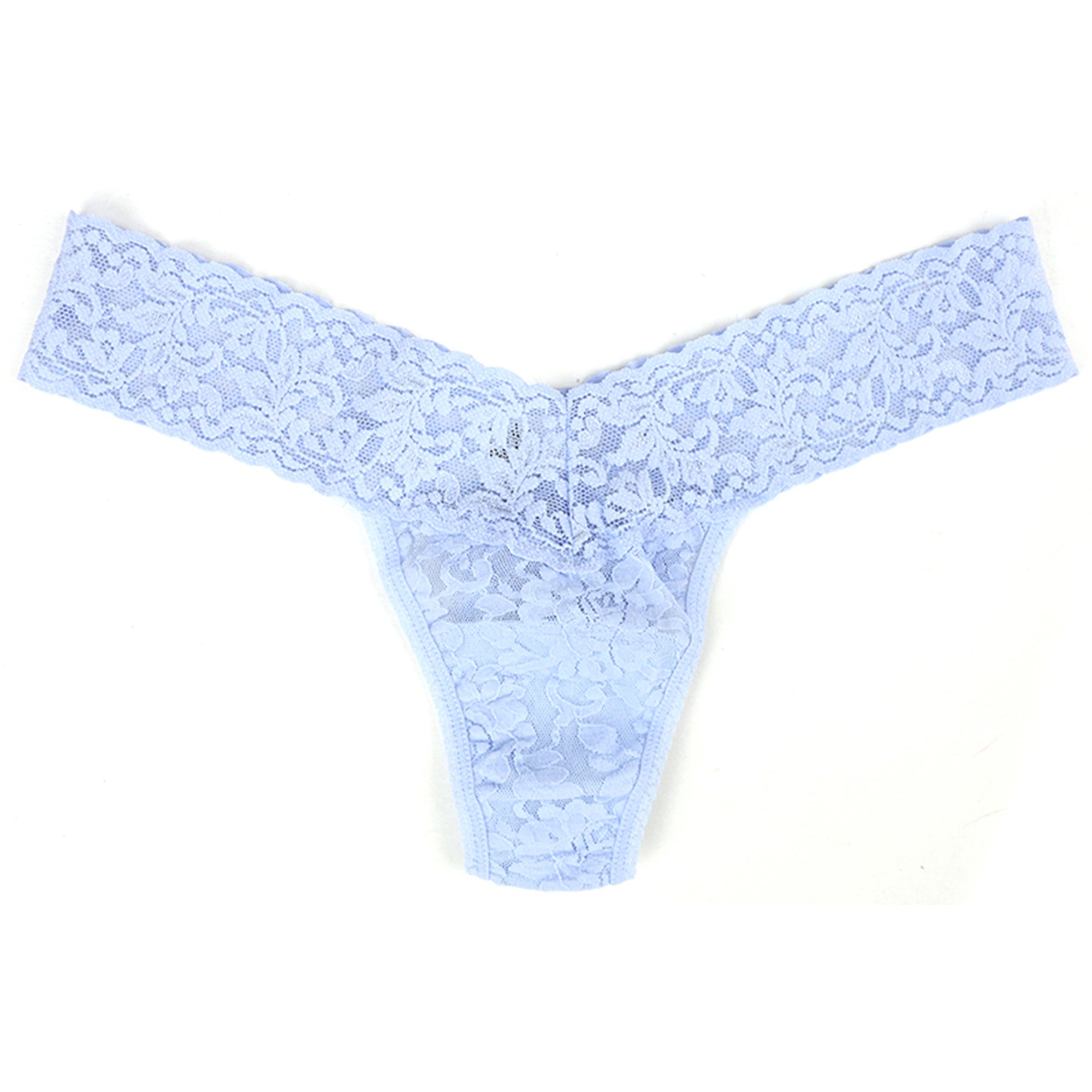 Signature Lace Low Rise Thong | Periwinkle