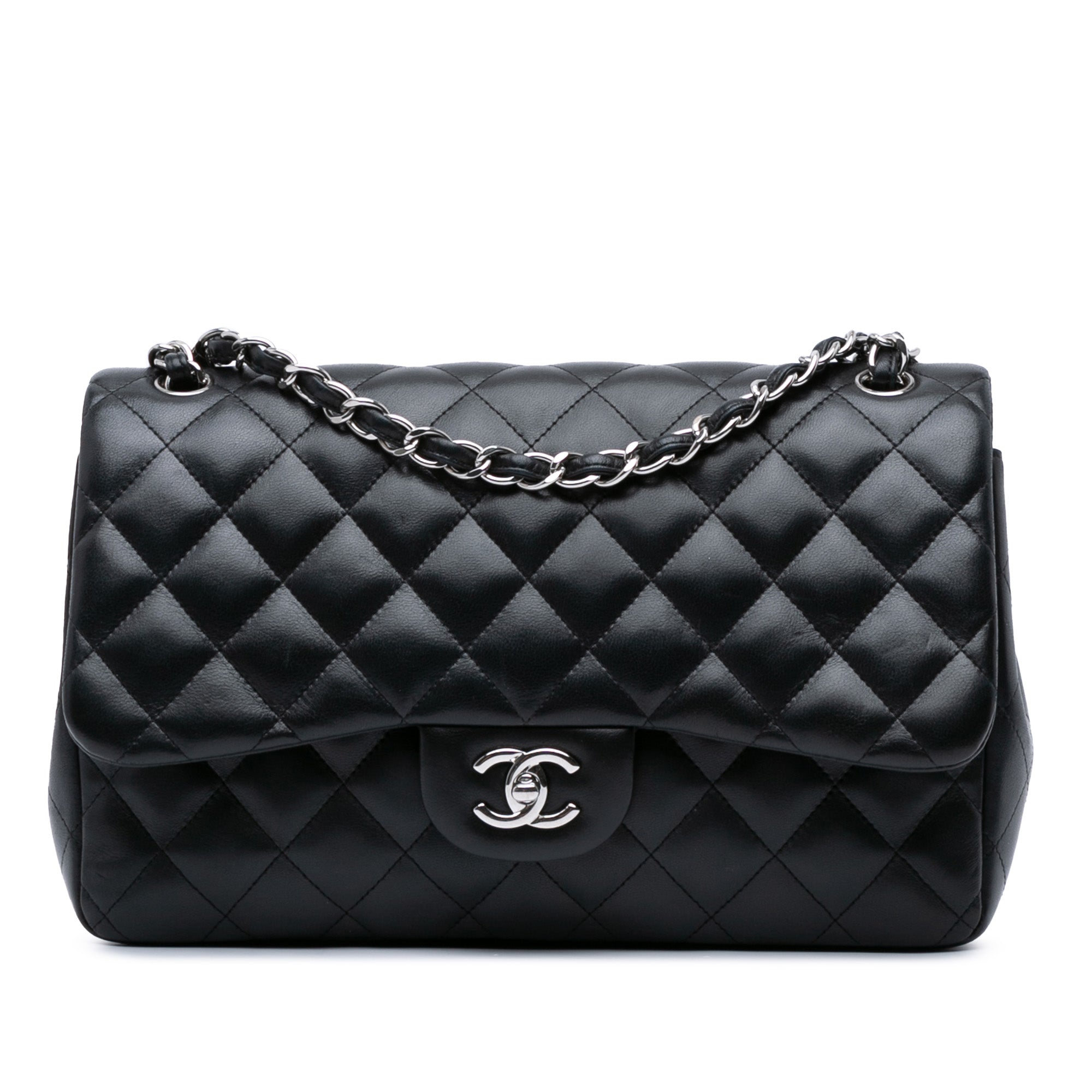 Chanel | Pre-Owned Jumbo Classic Lambskin Double Flap - I | Black