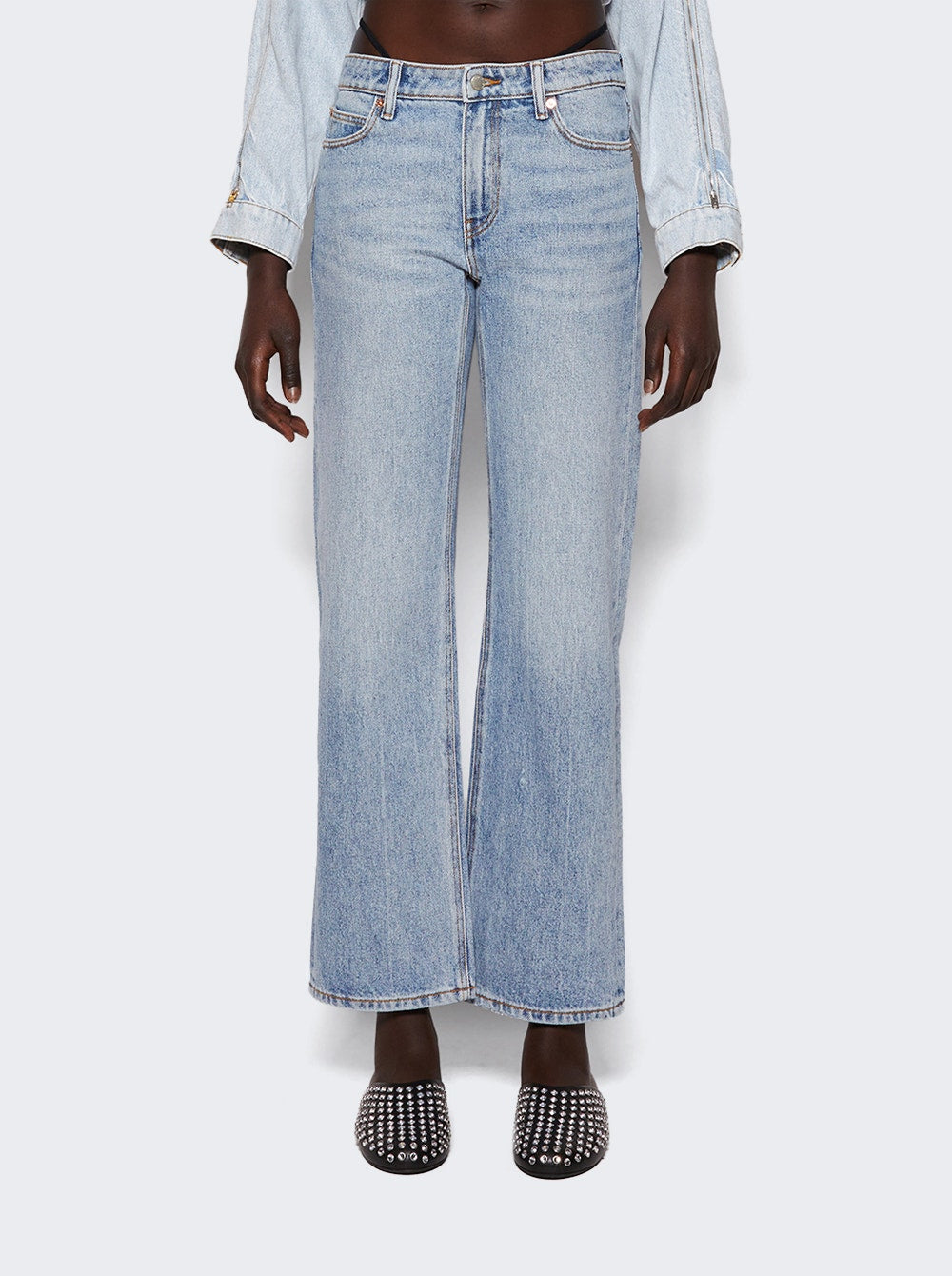 Women | alexanderwang | Pre-styled Logo Thong Jeans Vintage Faded | Indigo