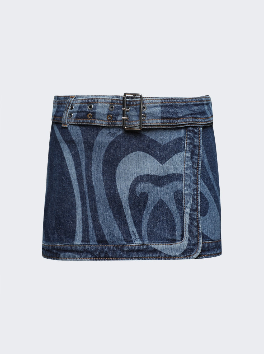 Women | Pucci | Marmo-print Miniskirt Denim | Blue
