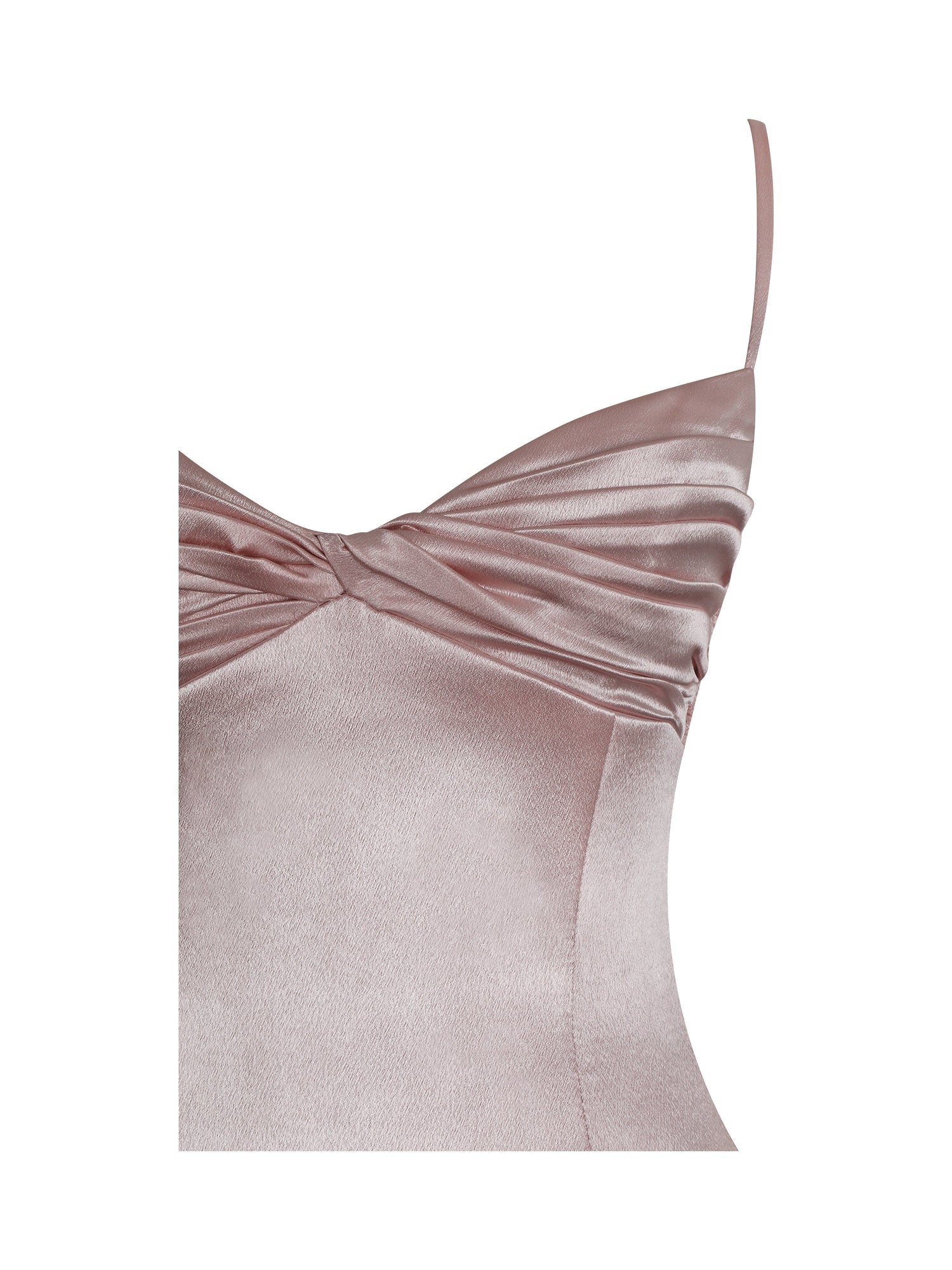 Tullia Satin Ruched Midi Dress | Dusty Rose