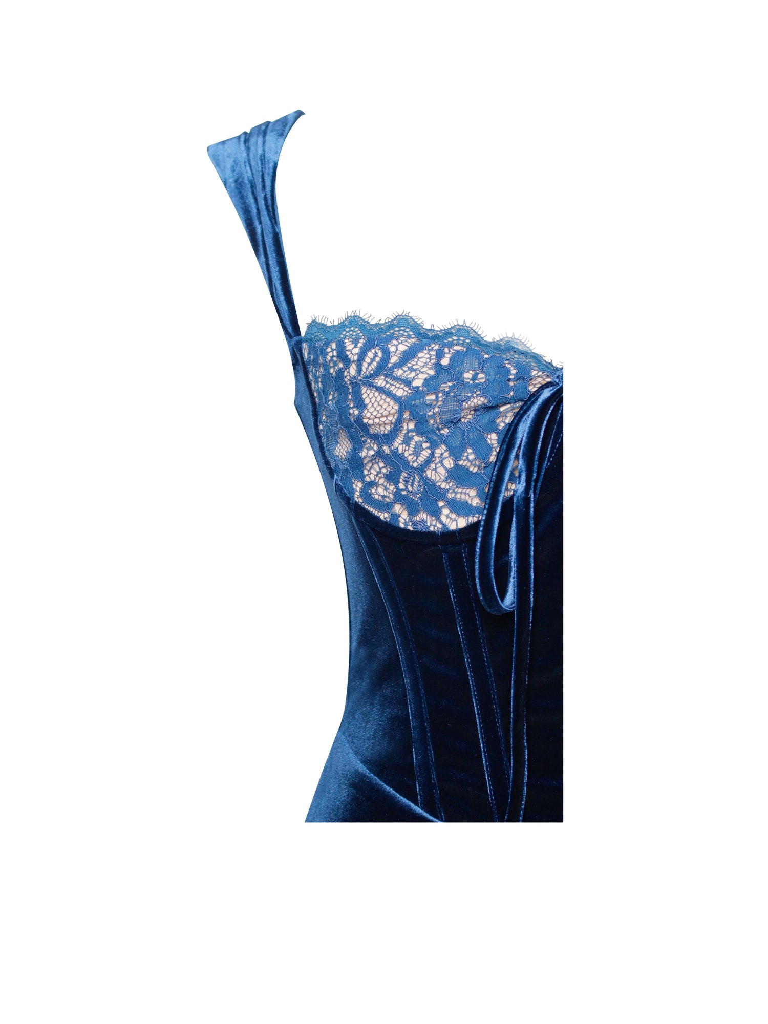 Odilia Lace Velvet Maxi Dress | Teal