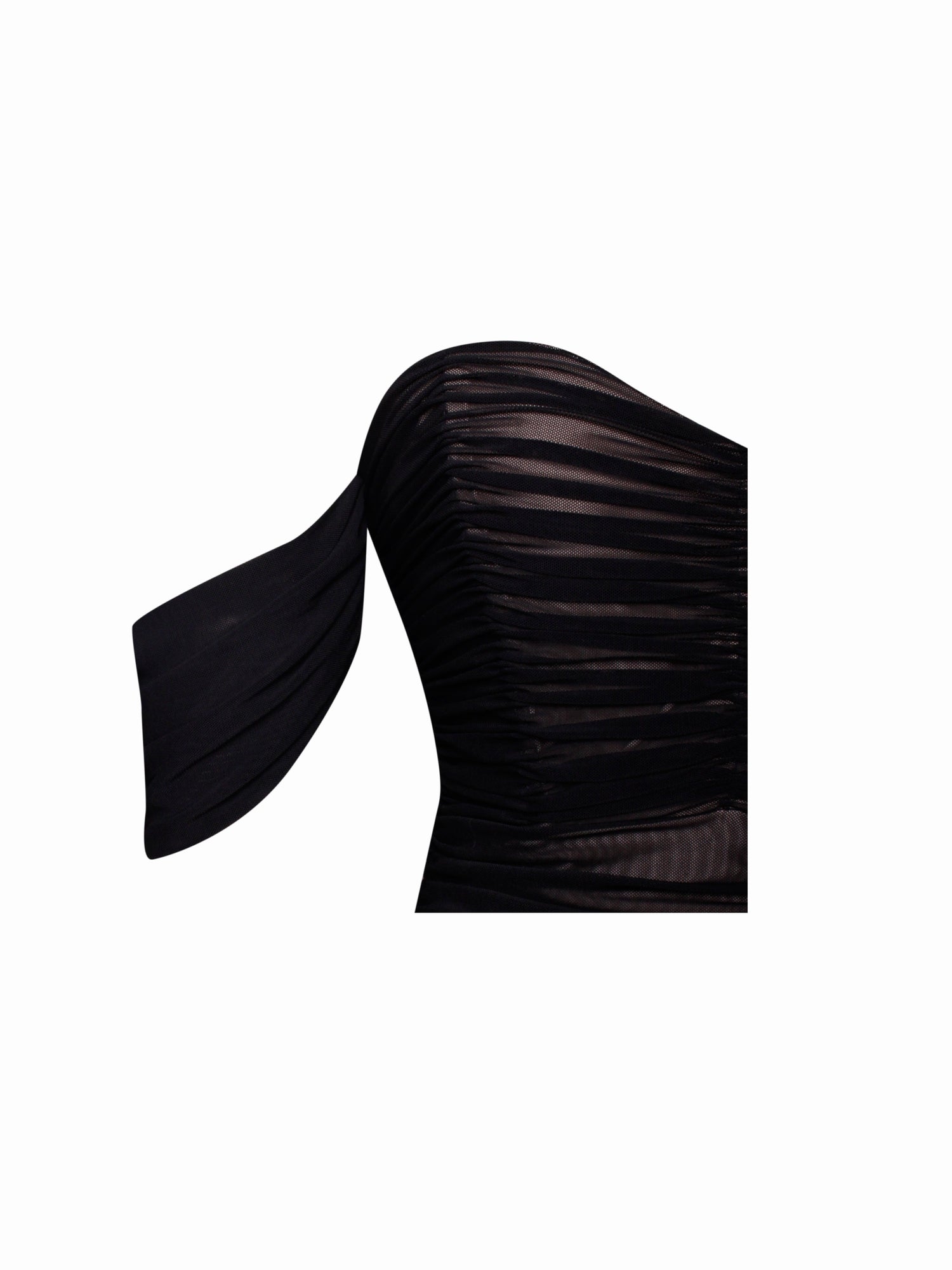 Quenby Off Shoulder Mesh Maxi Dress | Black