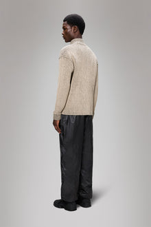 RAINS Sapa Half Zip Knit Beige/Black Long Sleeve