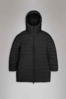 Rains Lohja Long Puffer Curve Jacket Black Jacket