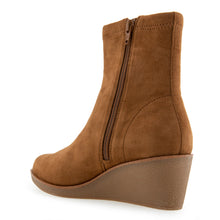 Binnie Bootie Wedge | Tan Faux Tumbled Nubuck