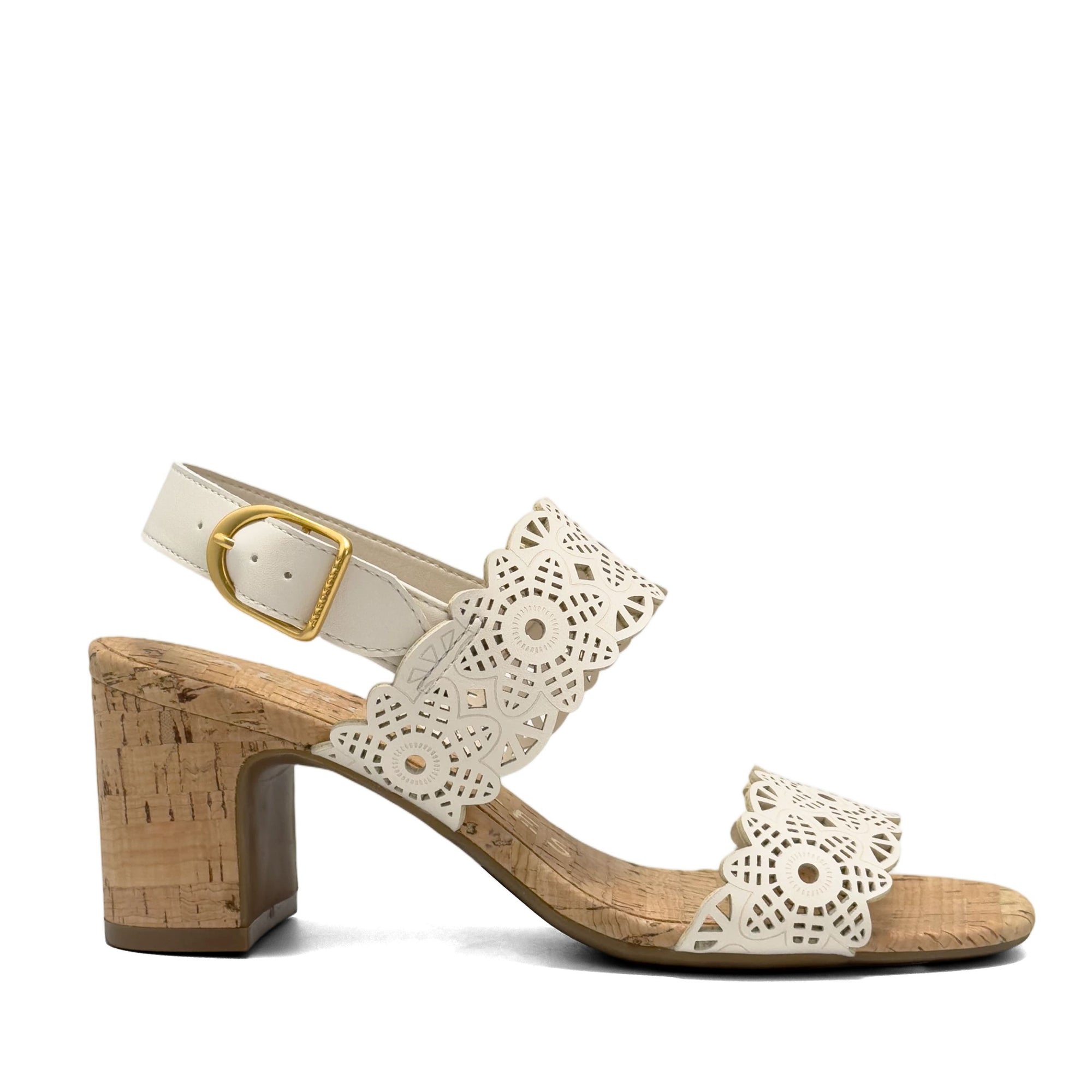 Glen Sandal Heel | Eggnog Perf Faux Nappa