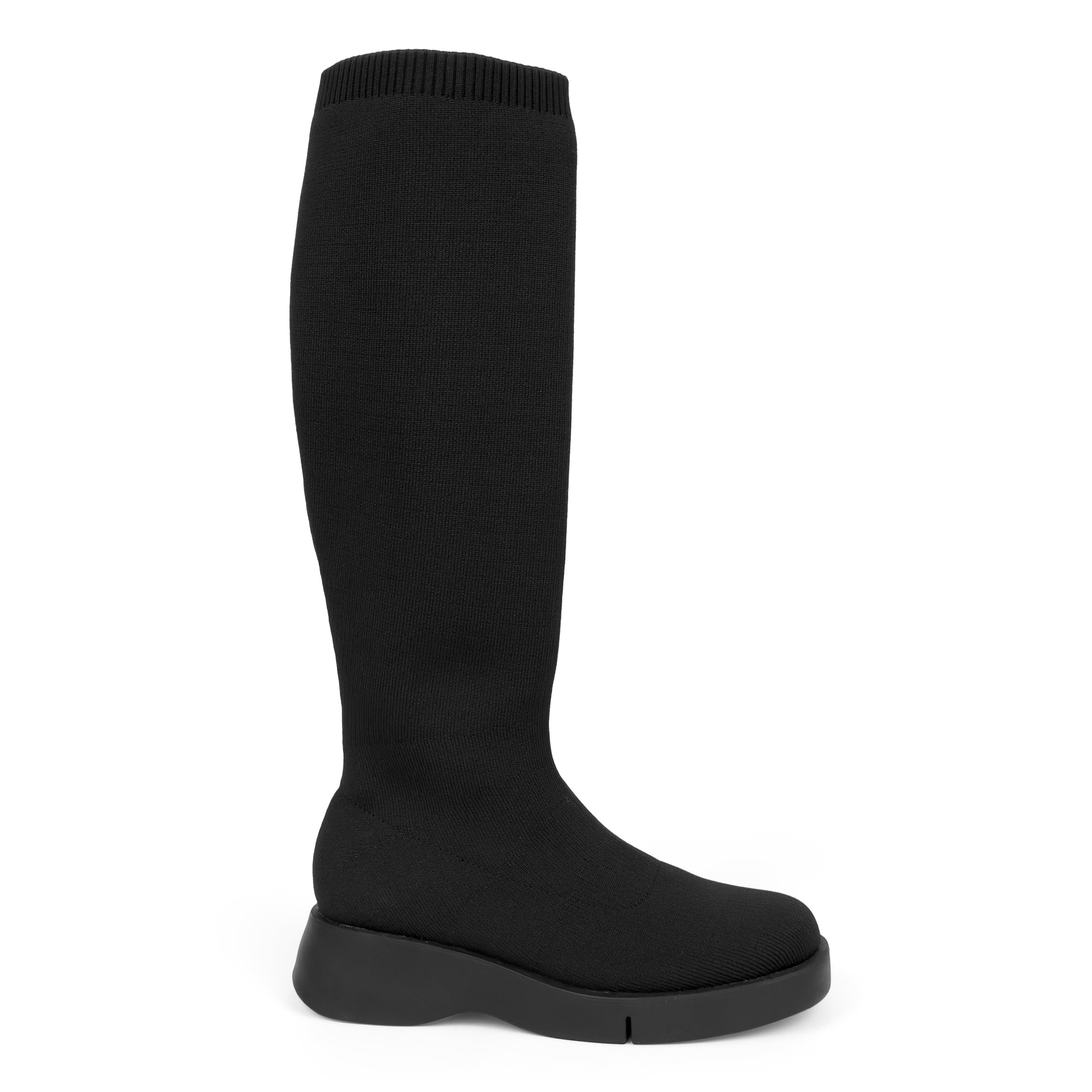 Flann Boot Flatform | Black Knit
