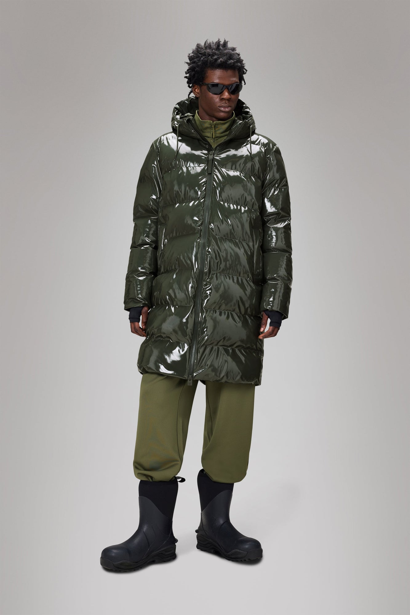 Rains Alta Longer Puffer Jacket Swamp Jacket